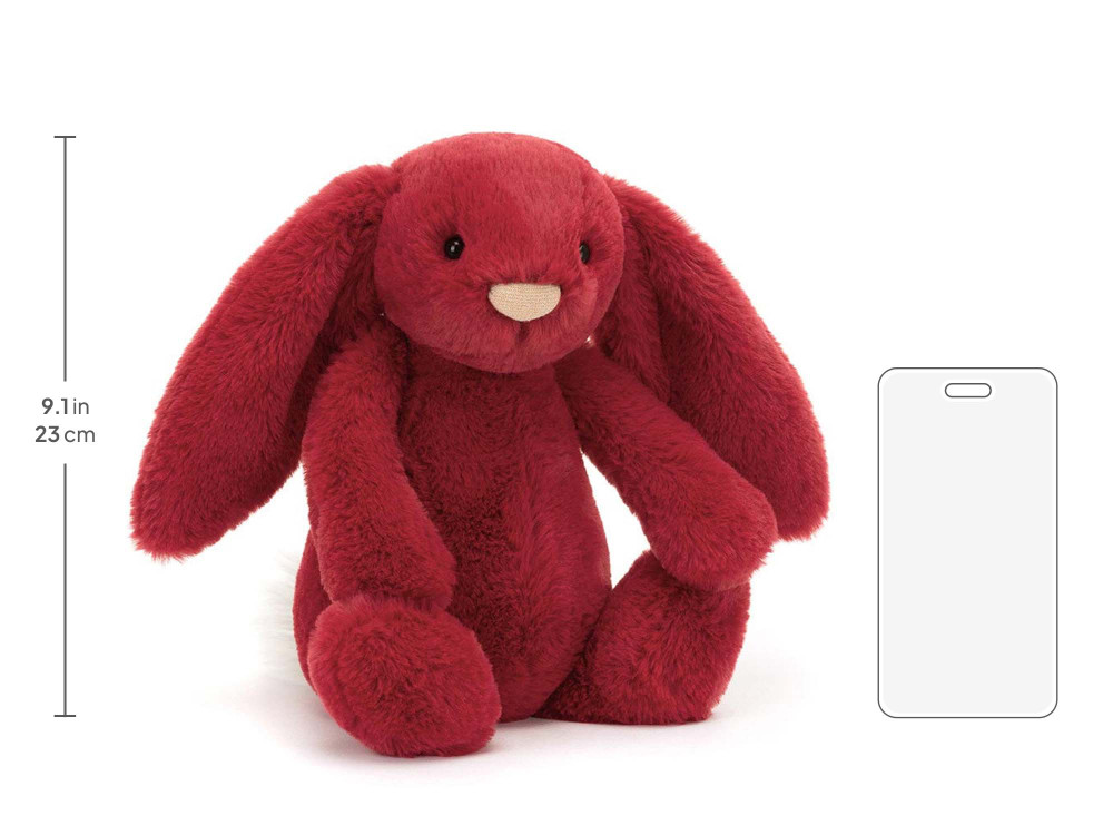 Bashful Luxe Bunny Scarlett Medium, size chart