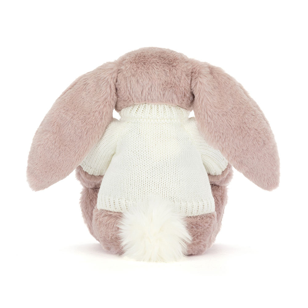 Bashful Luxe Bunny Rosa with Personalised Cream Jumper, View 4