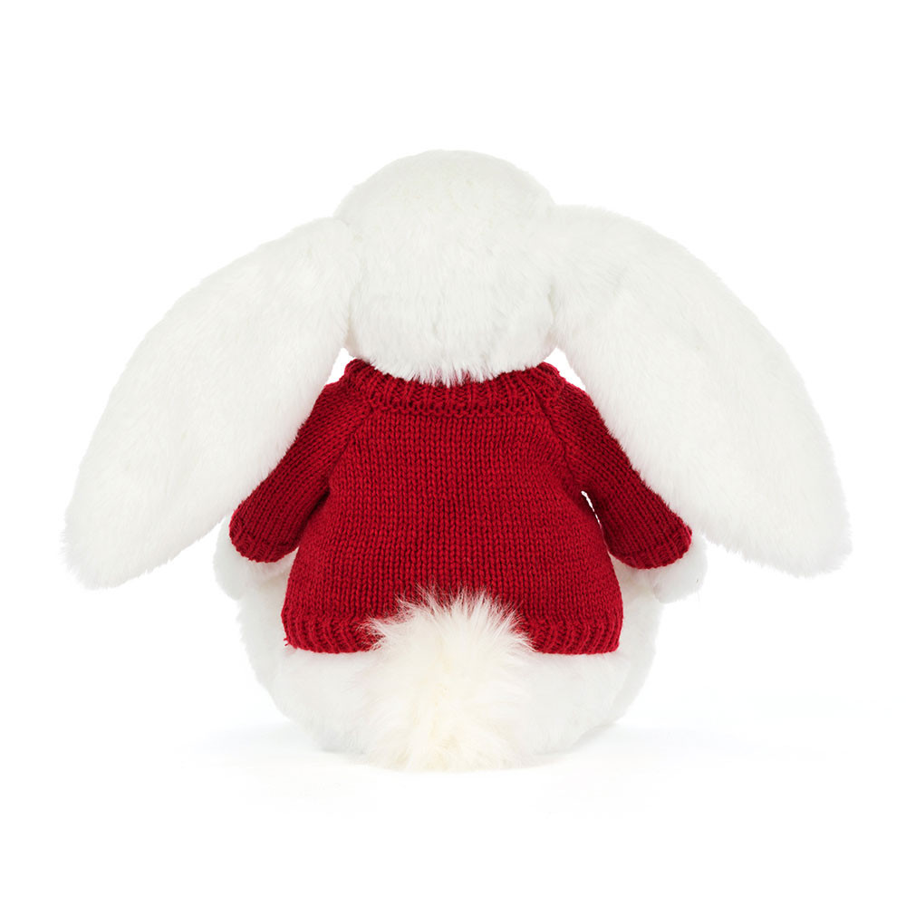 Bashful Luxe Bunny Luna with Personalised Red Jumper, View 4