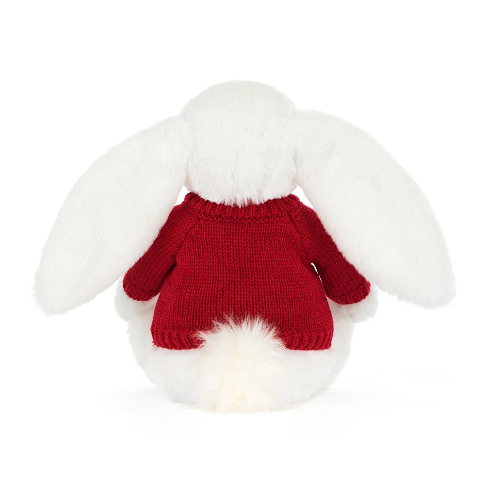Bashful Luxe Bunny Luna with Personalised Red Jumper, View 4