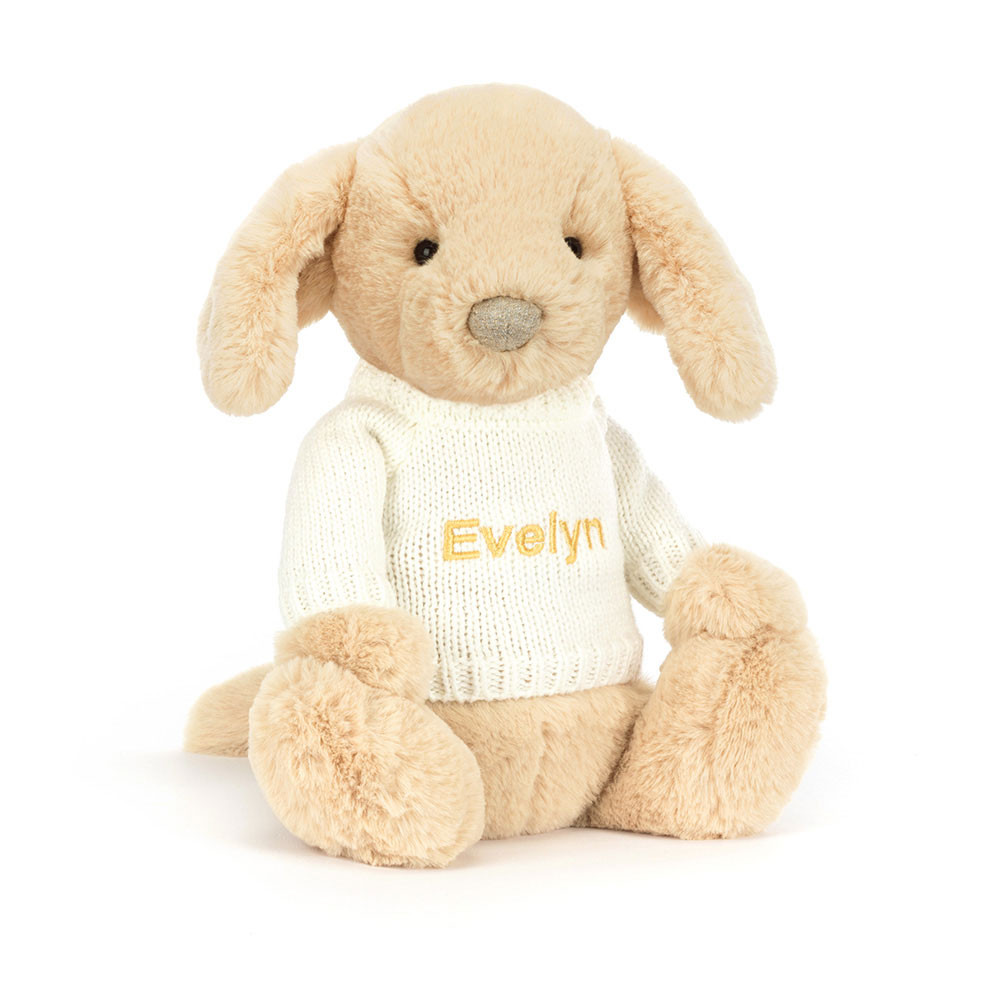 　ゴールデン　Bashful Luxe Puppy 仔犬　Dog Bashful Luxe Puppy Orlando with Personalised Cream Jumper