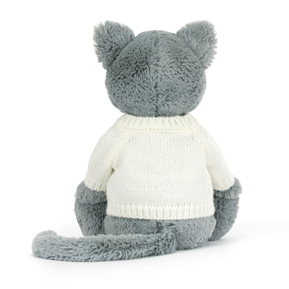Bashful Kitten with Personalised Cream Jumper, View 3