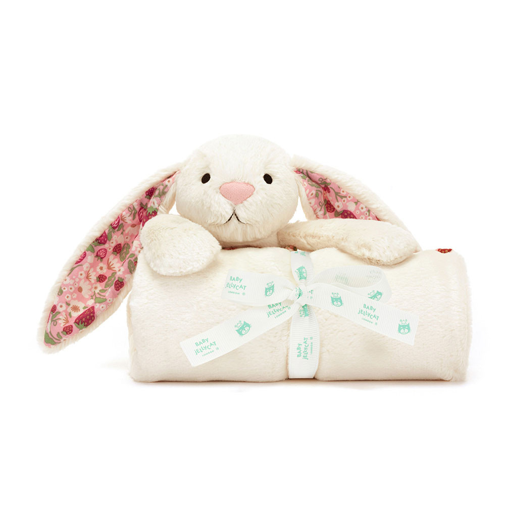 Blossom Cream Bunny 'Berry' Blankie - Official Jellycat