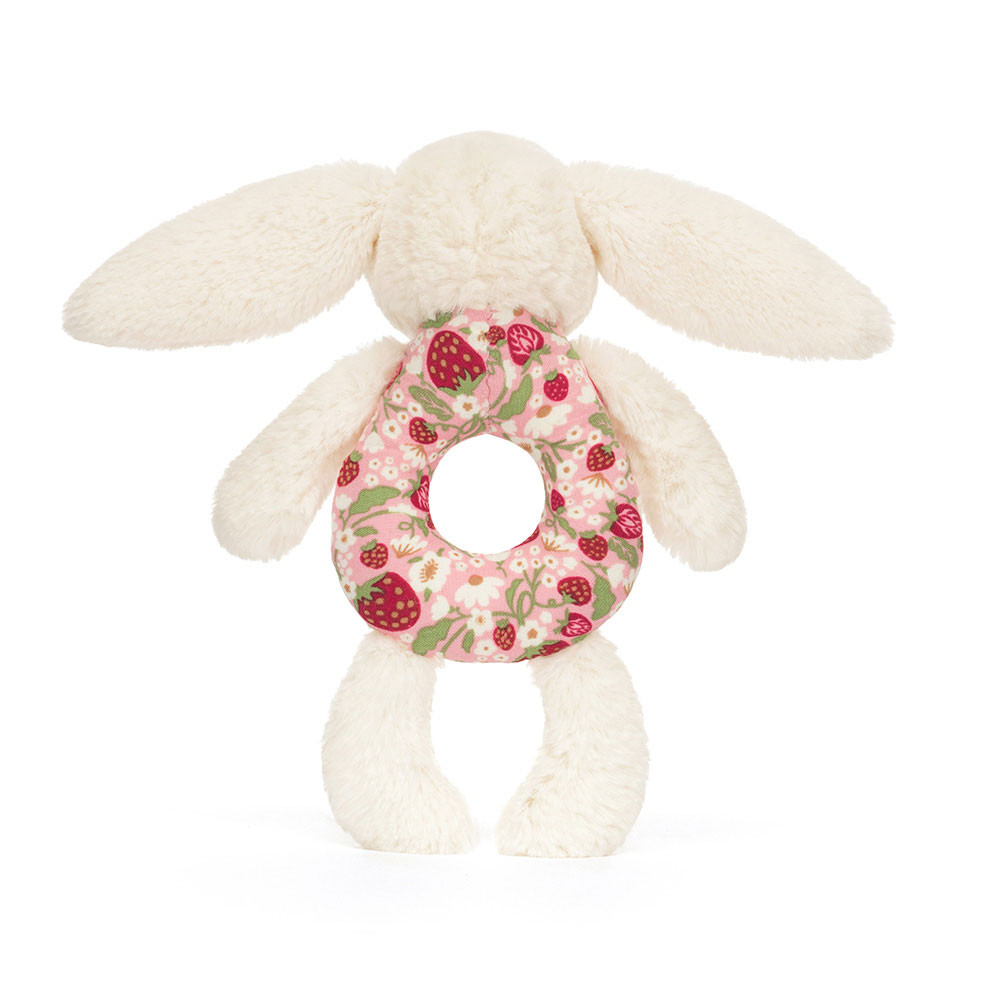 Blossom Cream Bunny 'Berry' Ring Rattle, View 3