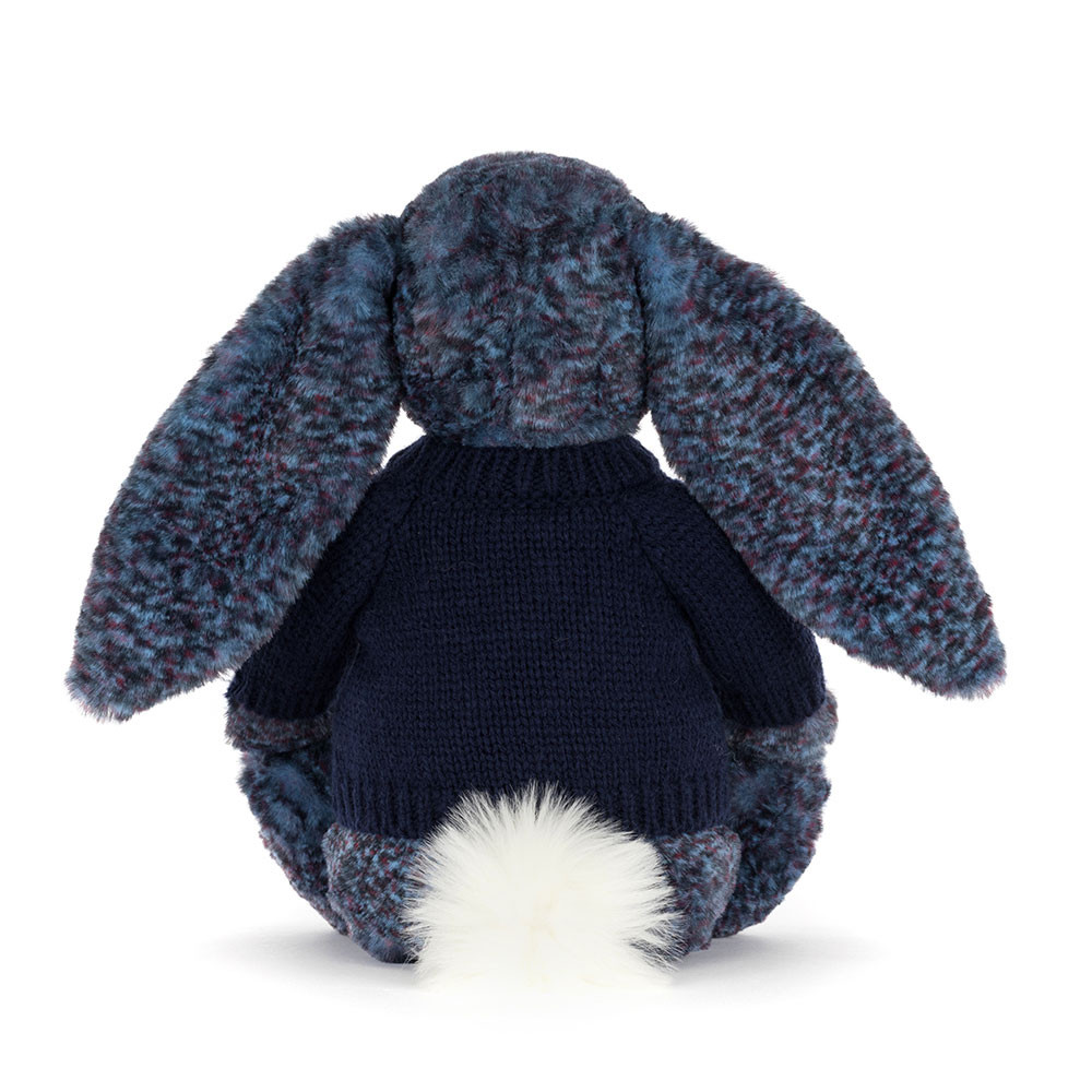 Hopscone Luxe Bunny with Personalised Navy Jumper,  View 3