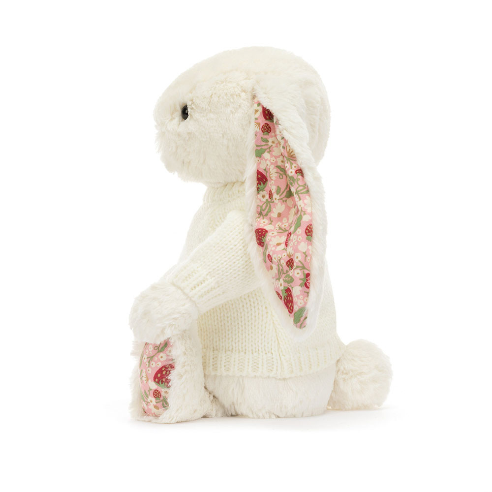 Blossom Cream Bunny 'Berry' with Personalised Cream Jumper, View 2