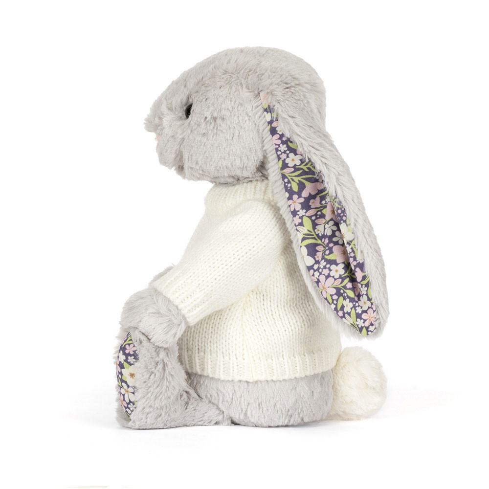 Blossom Silver Bunny 'Bloom' with Personalised Cream Jumper, View 2