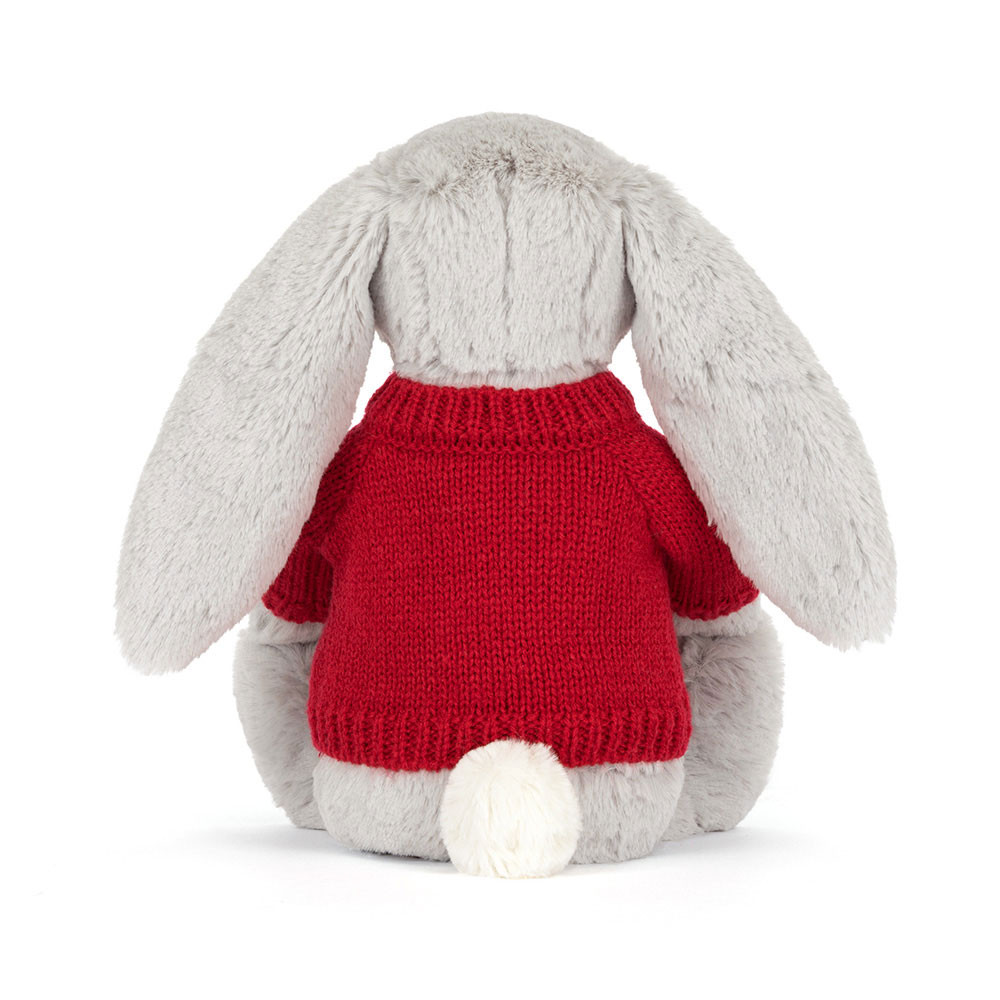 Blossom Silver Bunny 'Bloom' with Personalised Red Jumper, View 3