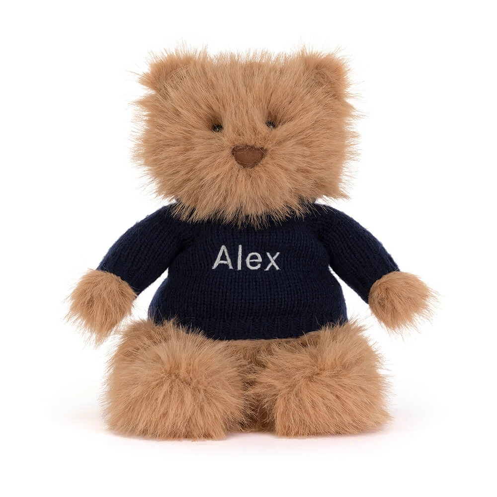 Bartholomew Bear Bouffant with Personalised Navy Jumper, View 4