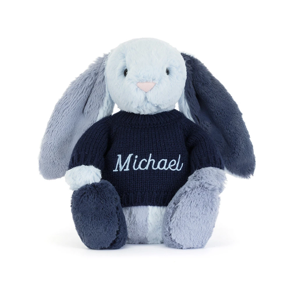 Puddlesea Bunny with Personalised Navy Jumper, View 4