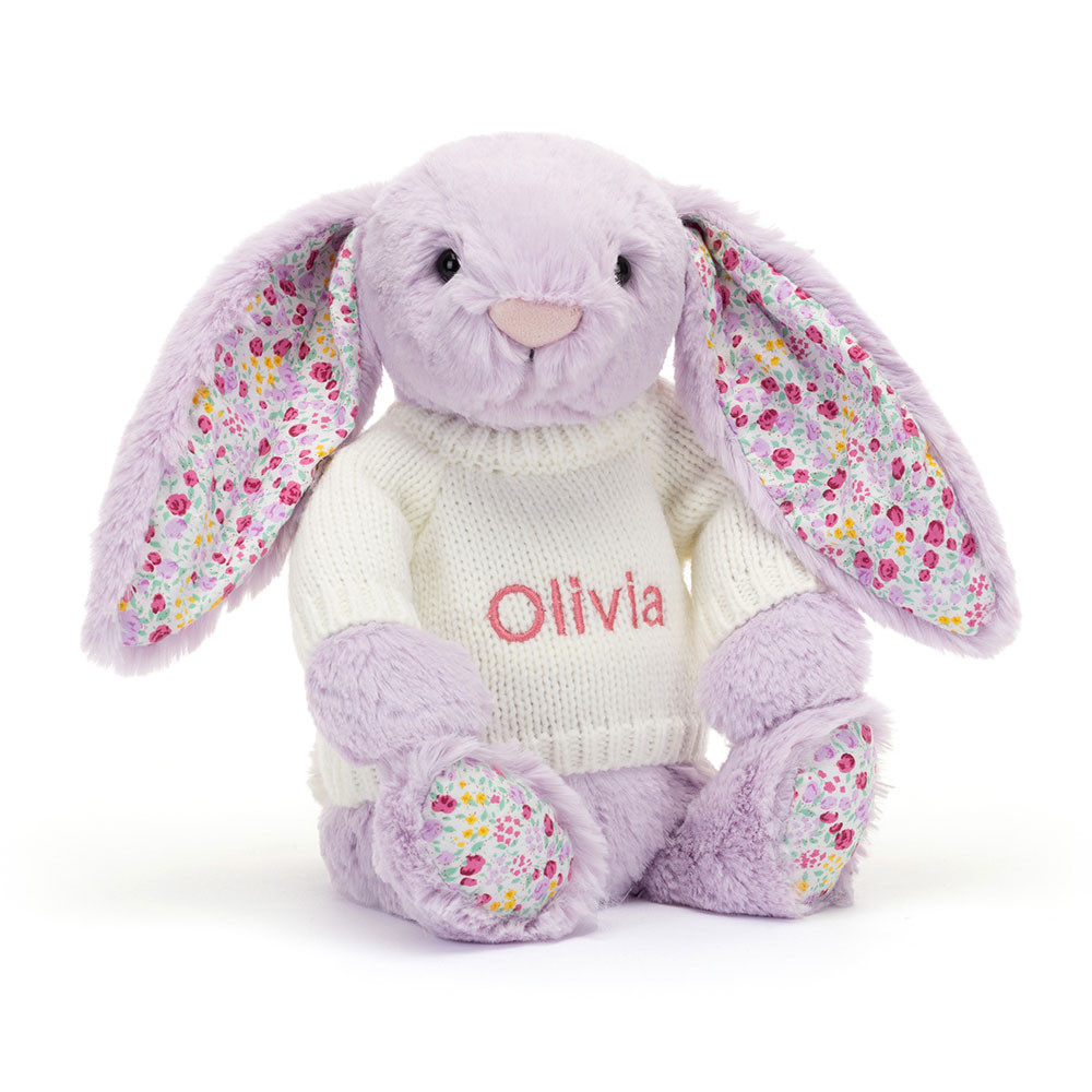 Blossom Jasmine Bunny with Personalised Cream Jumper - Official
