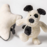 Bashful Black & Cream Puppy Musical Pull, View 1
