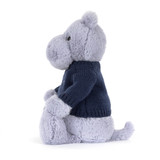 Bashful Hippo with Personalised Navy Jumper, View 2