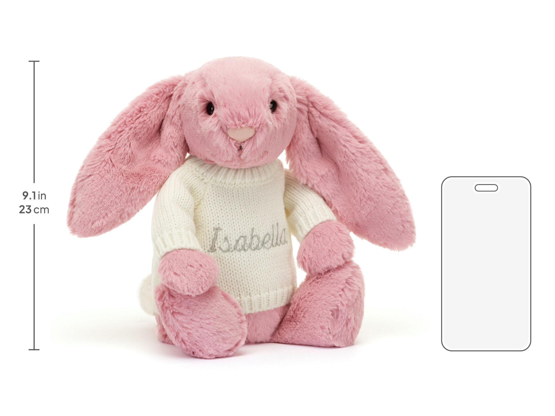 Bashful Tulip Pink Bunny with Personalised Cream Jumper - Official