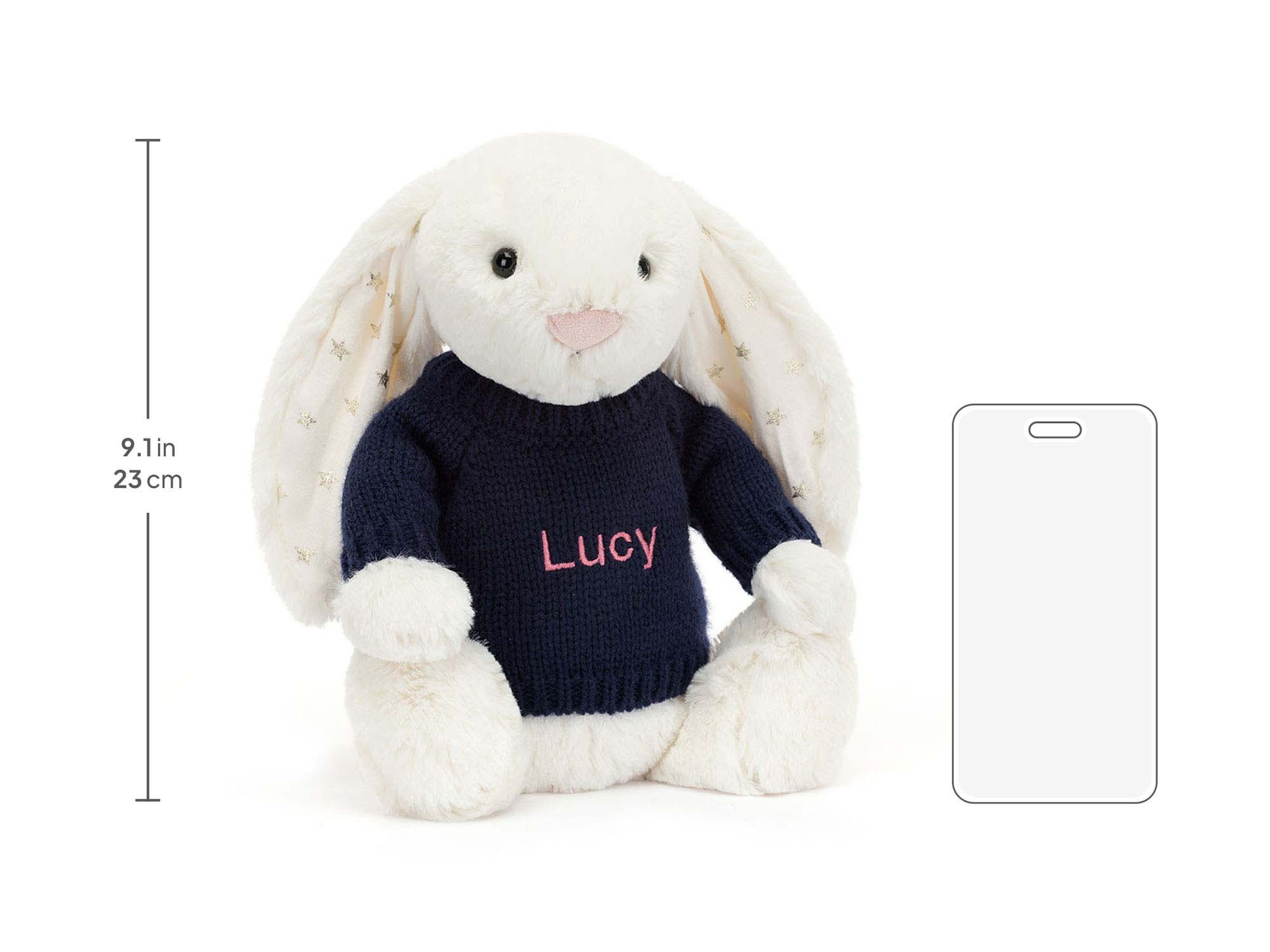 Bashful Twinkle Bunny with Personalised Navy Jumper - Official