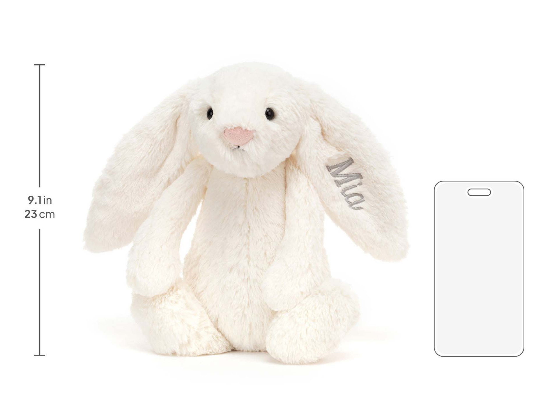 Personalised Bashful Cream Bunny Medium - Official Jellycat
