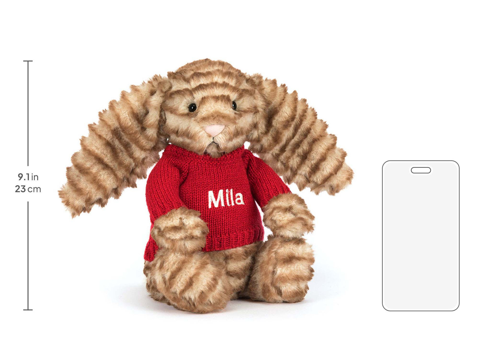 Bashful Luxe Bunny Juniper with Personalised Red Jumper - Official