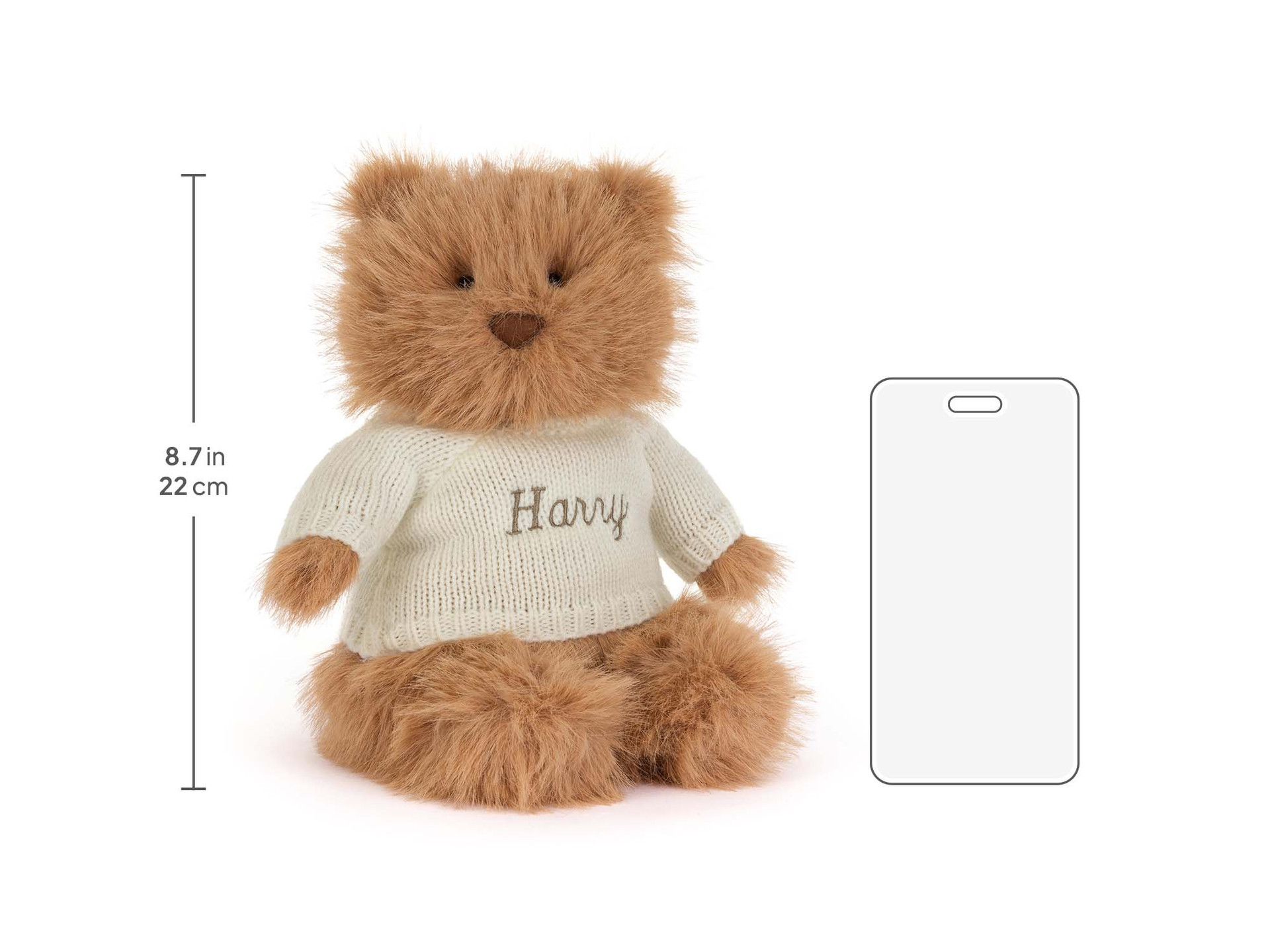 Bartholomew Bear Bouffant with Personalised Cream Jumper