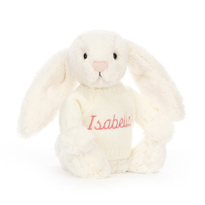 Bashful Cream Bunny with Personalised Cream Jumper, View 4