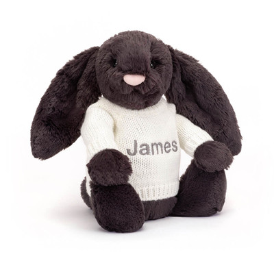 Bashful Inky Bunny with Personalised Cream Jumper, View 4