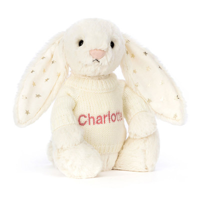 Bashful Twinkle Bunny with Personalised Cream Jumper, View 4