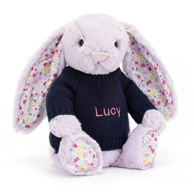 Blossom Jasmine Bunny with Personalised Navy Jumper, View 4