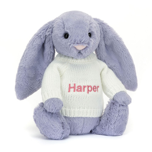 Bashful Viola Bunny with Personalised Cream Jumper , View 4