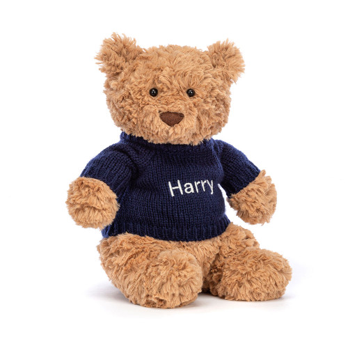 Bartholomew Bear with Personalised Navy Jumper, View 4
