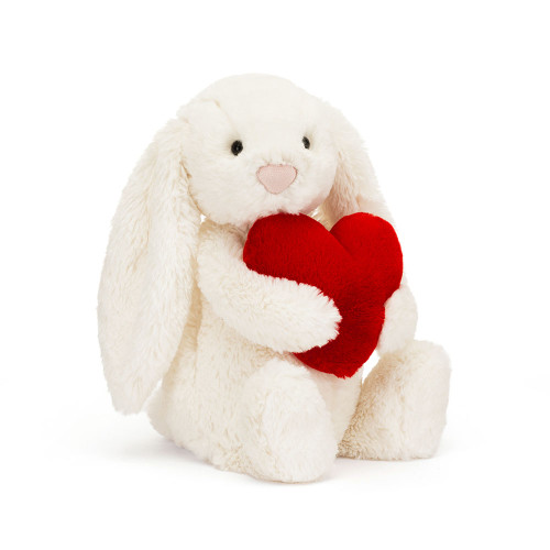 Bashful Red Love Heart Bunny Original, Main View Bashful Red Love Heart Bunny Original, Main View