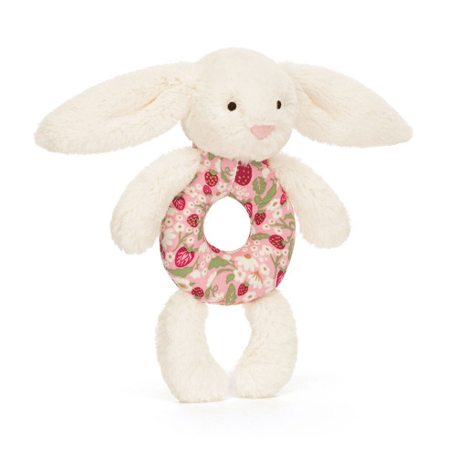 Blossom Cream Bunny 'Berry' Ring Rattle, Main View