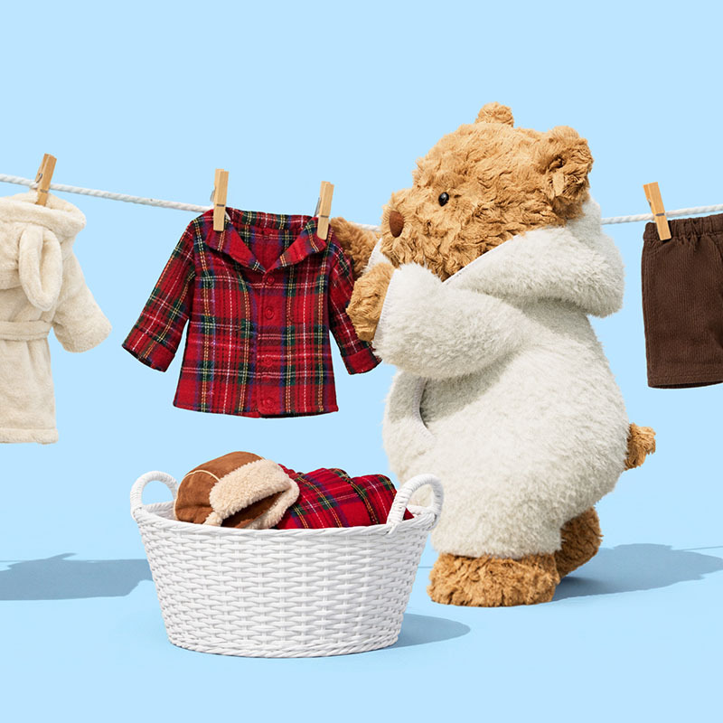 Bartholomew drying his outfits