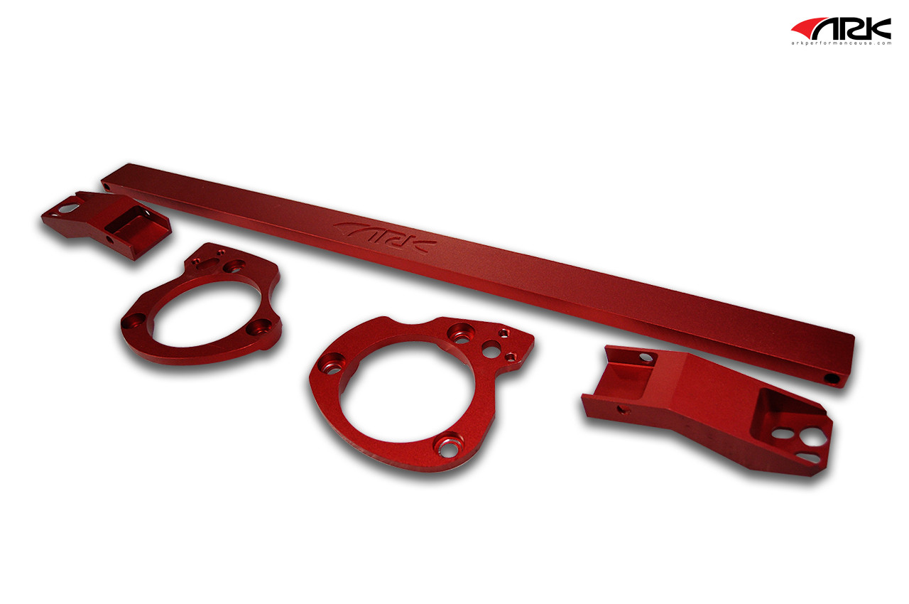 ST0703-0308FR ARK Performance STRUT BAR: COLOR: RED/Suspension Strut