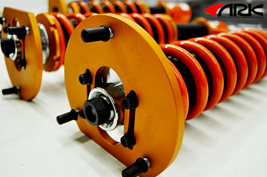 ARK Performance DT-P COILOVER SYSTEMS (Pillowball mount, 16-way adjustable damping, camber plate) SPRING RATE (KG/MM):  Front: 12 Rear: 7/Coilover Adjustable Spring Lowering Kit CD1300-0305