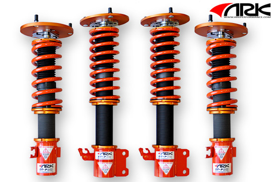 ARK Performance DT-P COILOVER SYSTEMS (Pillowball mount, 16-way adjustable damping, camber plate) SPRING RATE (KG/MM):  Front: 12 Rear: 7/Coilover Adjustable Spring Lowering Kit CD1300-0305