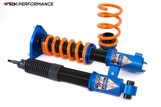 ARK Performance DT-P COILOVER SYSTEMS (Pillowball mount, 16-way adjustable damping, camber plate) SPRING RATE (KG/MM):  Front: 12 Rear: 7/Coilover Adjustable Spring Lowering Kit CD1300-9603