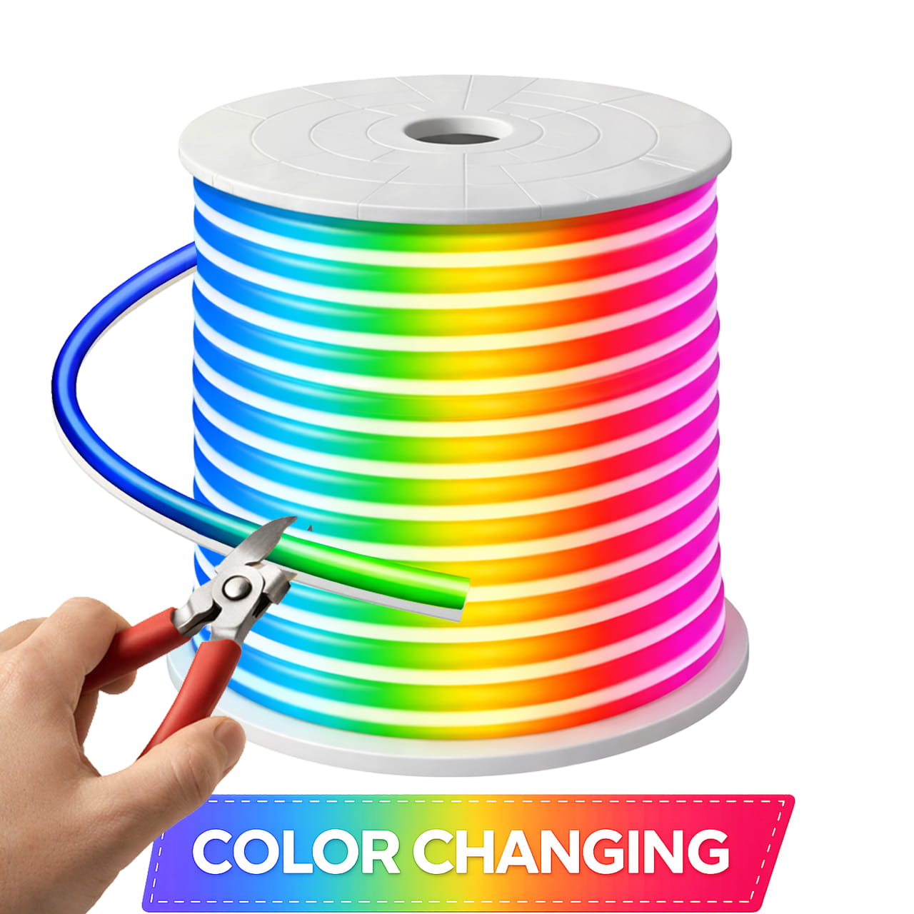 120v LED RGB Neon Rope Lights Custom Cut