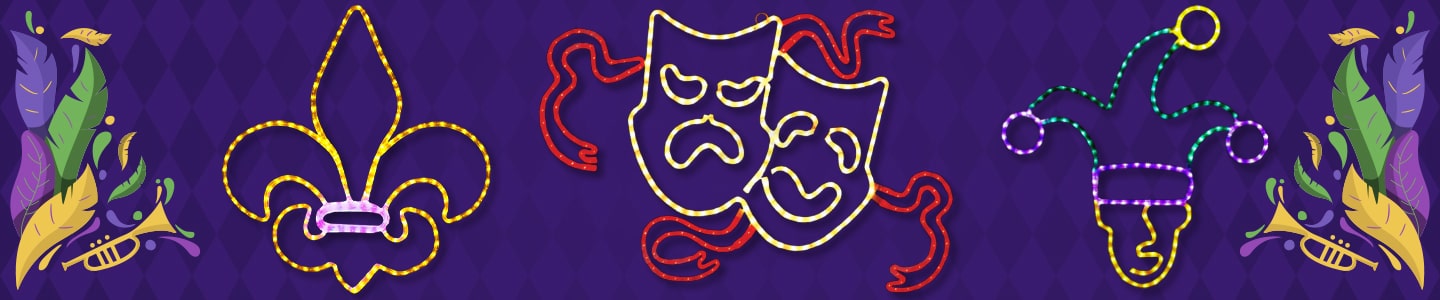 Mardi Gras Rope Light Motifs