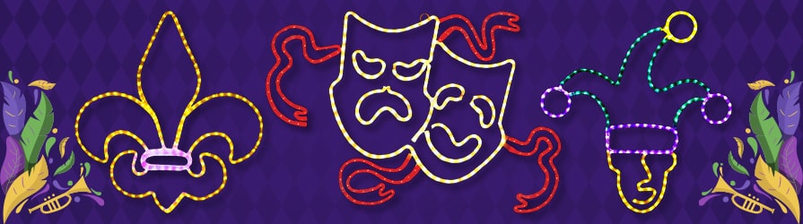 Mardi Gras Rope Light Motifs