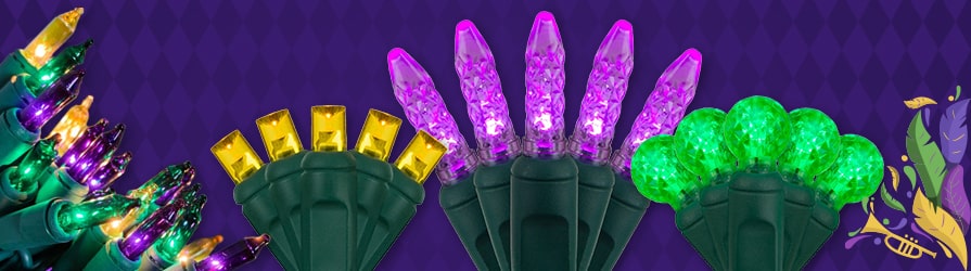Mardi Gras LED String Lights