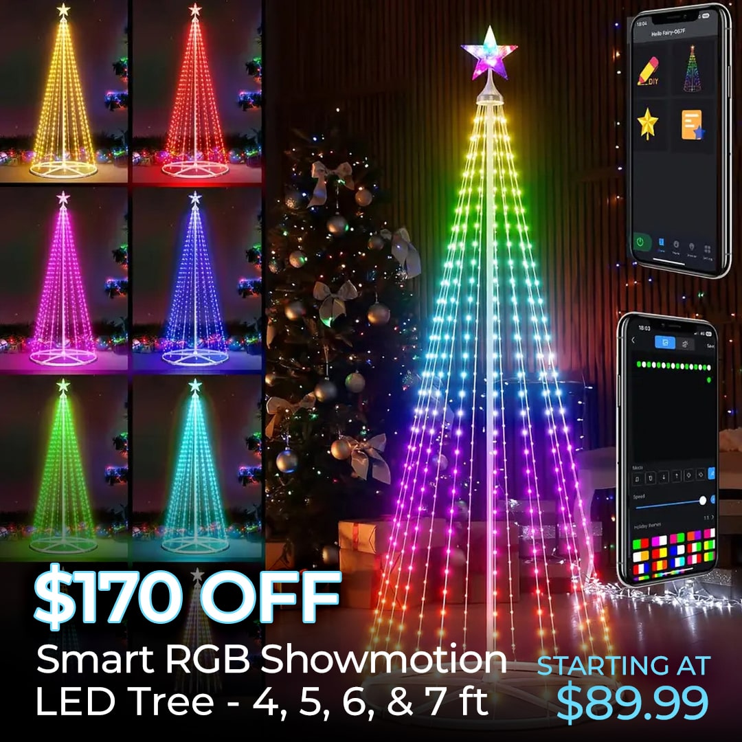 UP TO $50 OFF SMART RGB CONE TREES
