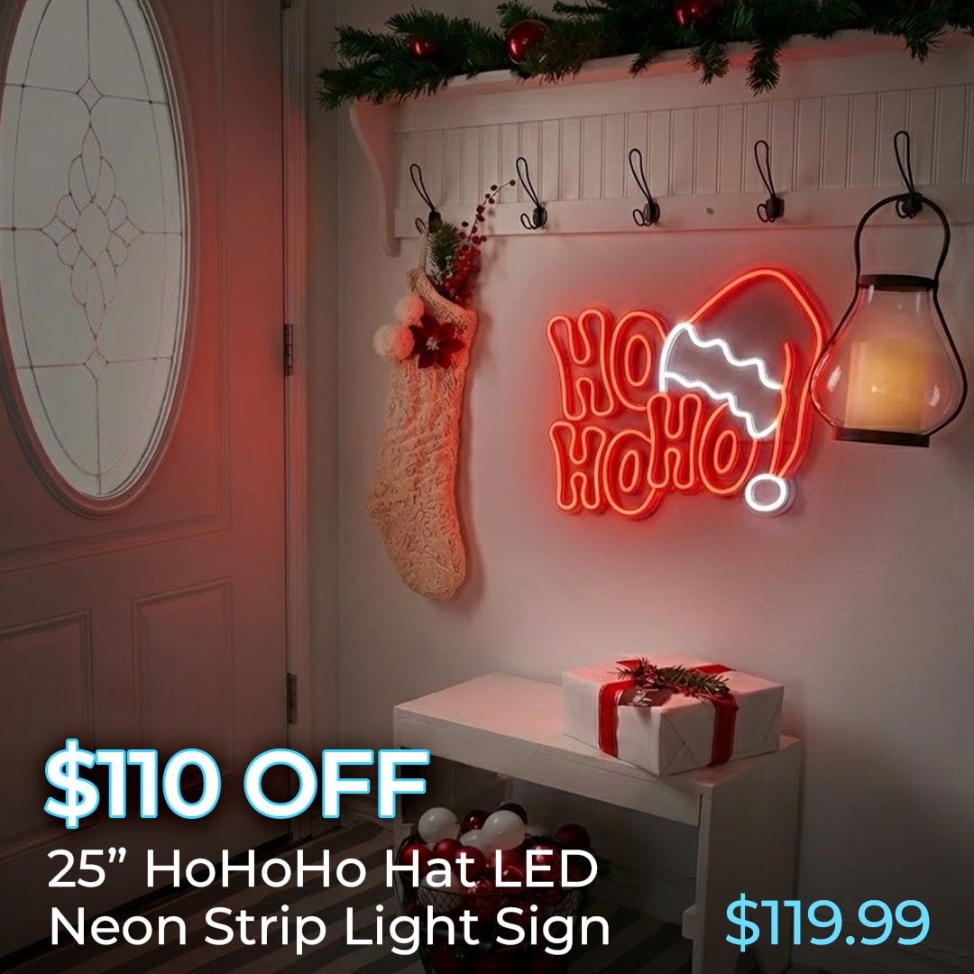 $110 OFF HOHOHO HAT LED NEON SIGNS