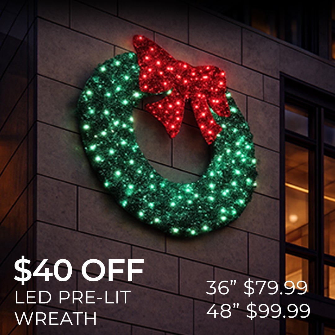 $40 OFF LED PRE-LIT WREATHS