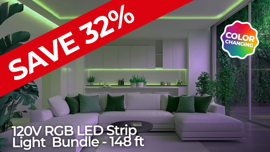 120V RGB LED Strip Light Bundles - SAVE 32%