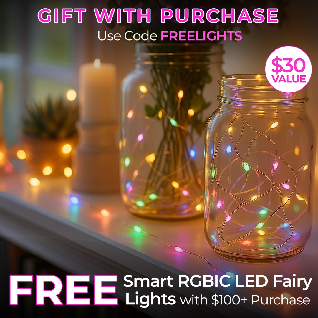 FREE SMART RGBIC LED FAIRY LIGHTS WITH $100 PURCHASE - CODE: FREELIGHTS