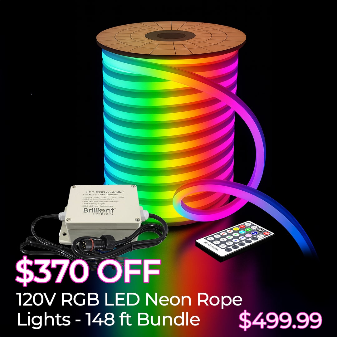 $370 OFF 120V RGB  LED NEON ROPE LIGHT BUNDLES