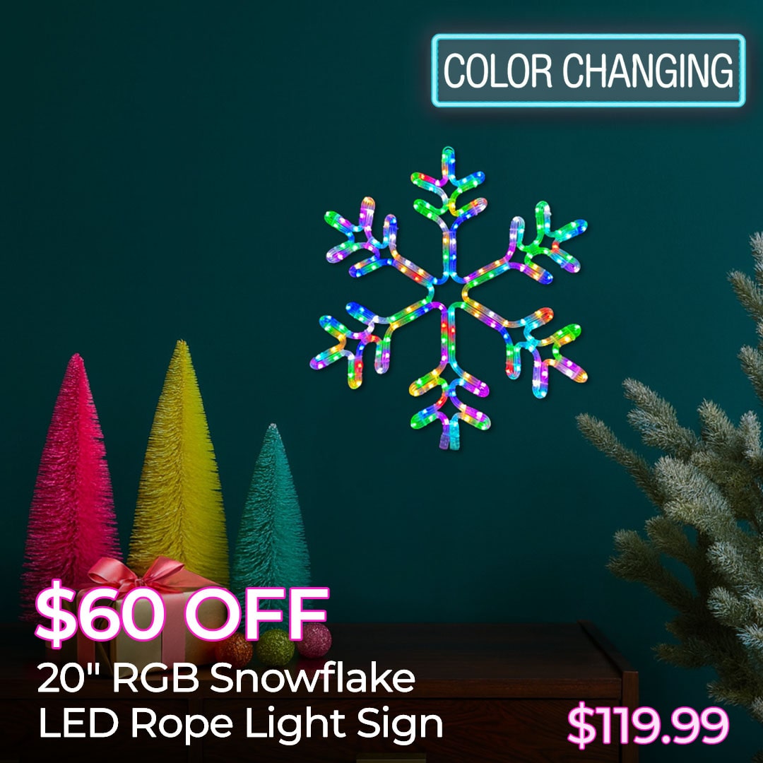 $60 OFF RGB SNOWFLAKE LED ROPE LIGHT SIGNS