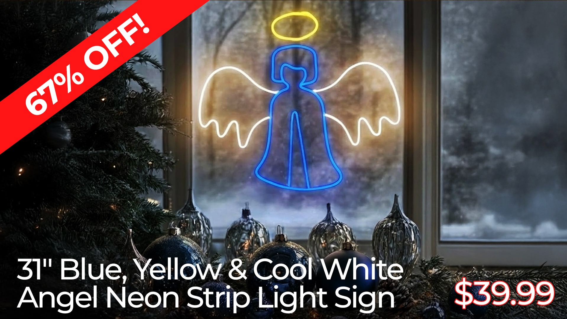67% OFF 31IN ANGEL WITH HALO LED NEON STRIP LIGHT SIGNS