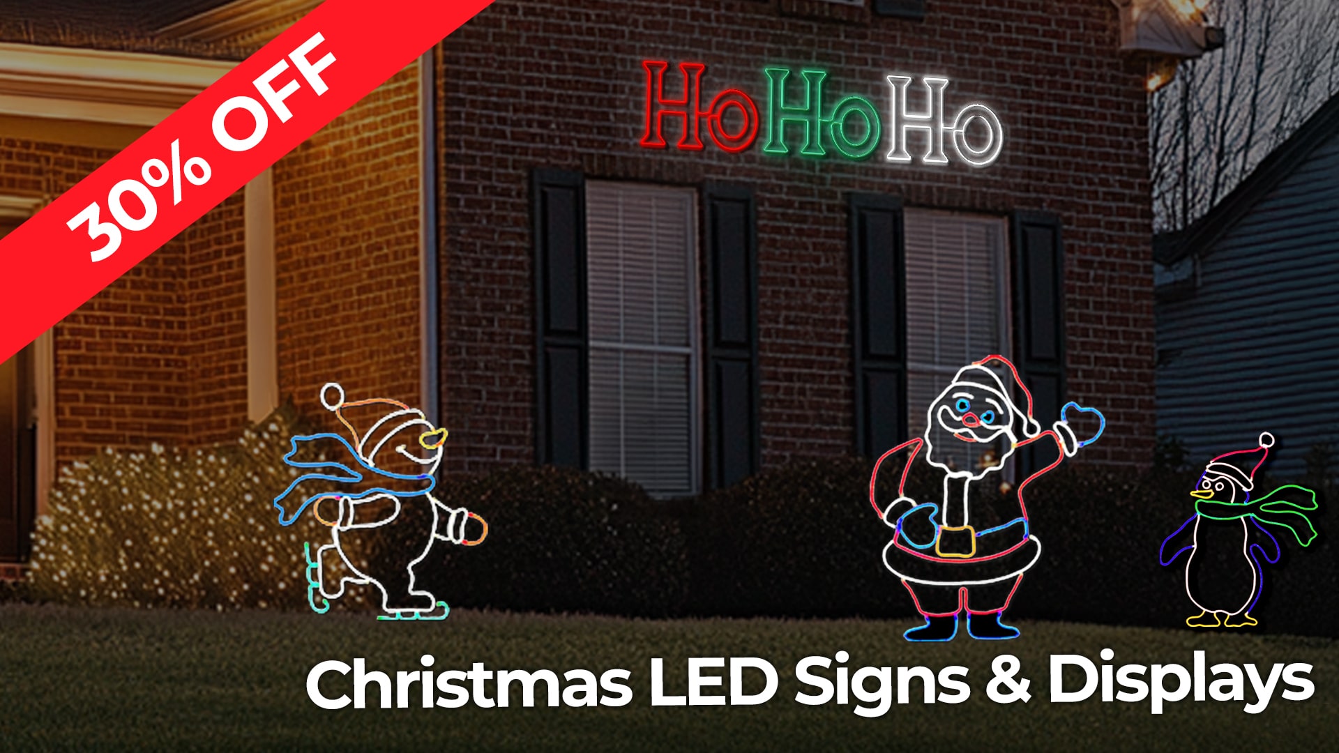 Christmas LED Signs & Displays - 30% OFF
