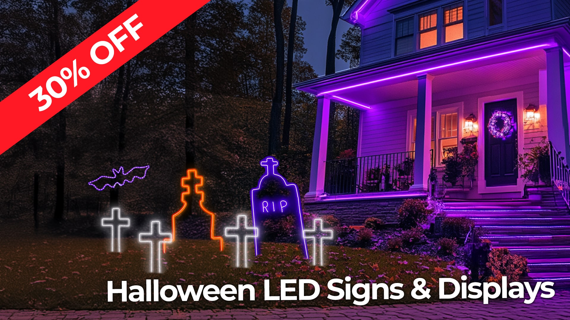 Halloween LED Signs & Displays - 30% OFF