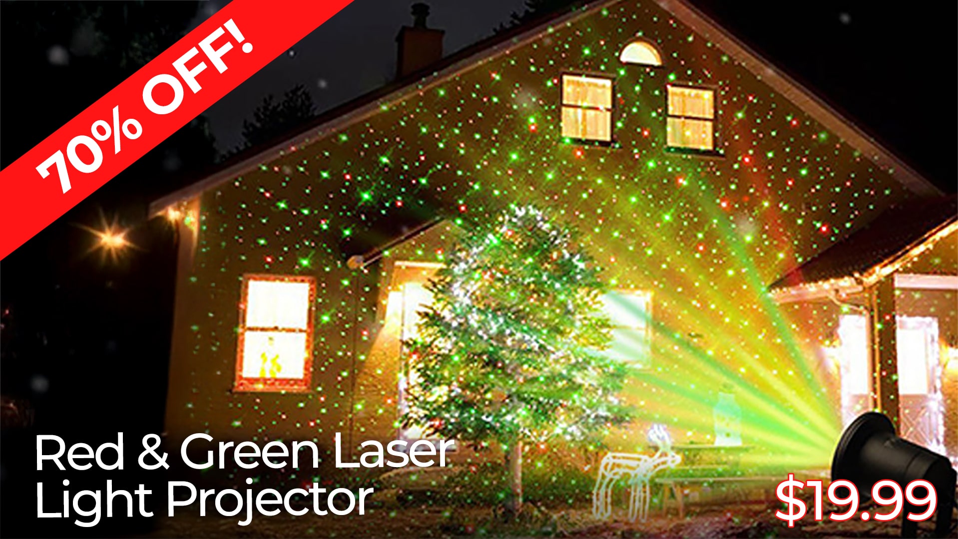 70% OFF RED & GREEN LASER LIGHT PROJECTORS